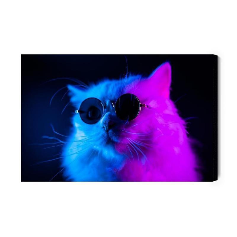 Lærred - Kat iført solbriller