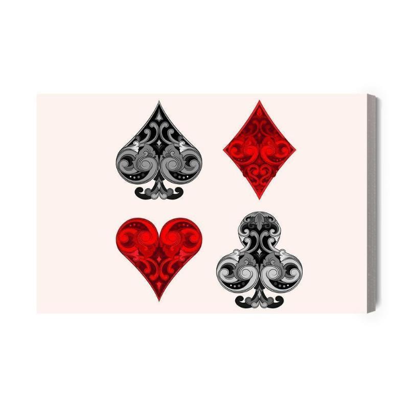Lærred med kortsymboler