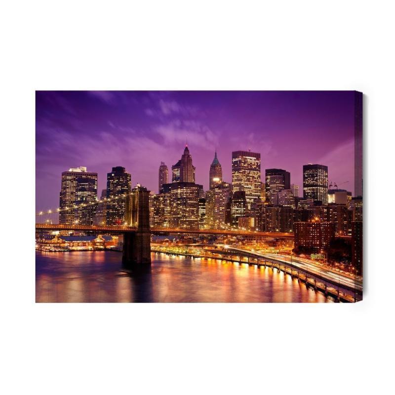 Lærred - New York by night