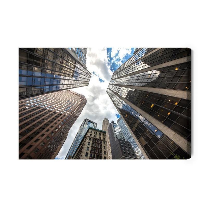 Lærred - Udsigt fra bunden af New Yorks skyskrabere