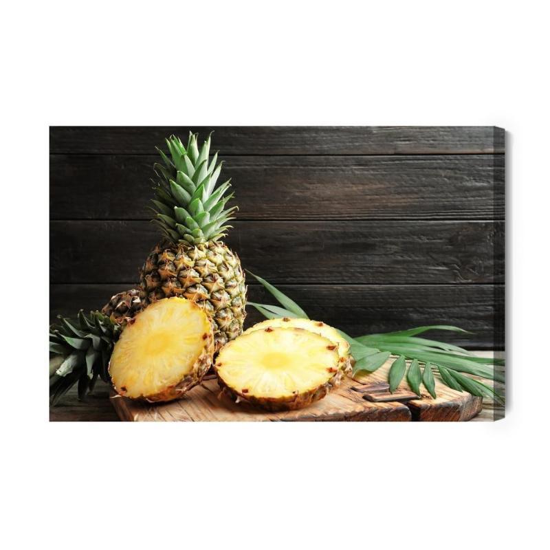 Lærred med motiv af skåret ananas