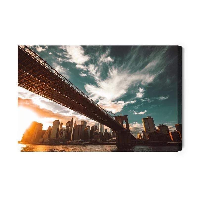 Lærred med solnedgang over New York