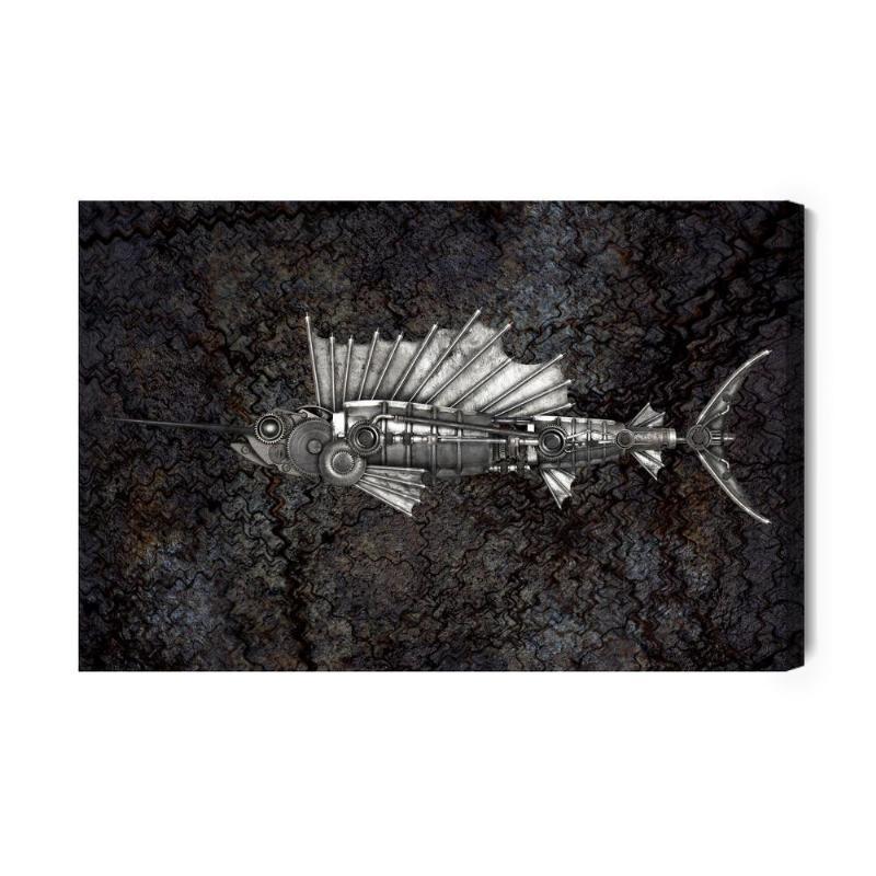 Lærred med Steampunk Sejlfisk Design