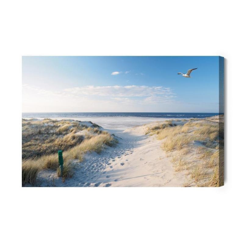 Lærred - Strand og havmotiv