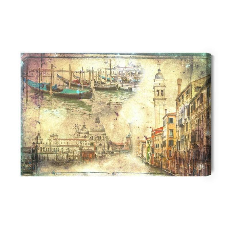 Vintage lærred - Venedig motiv