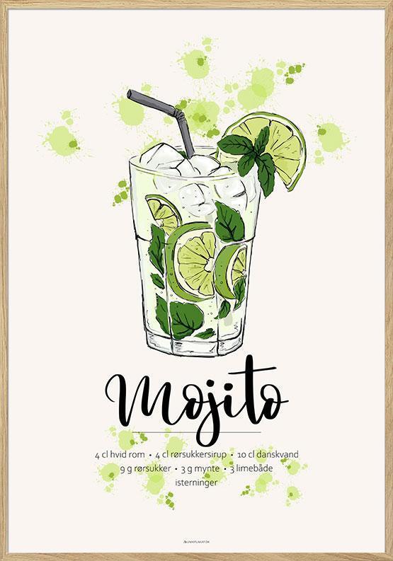 Mojito opskrift plakat til væggen