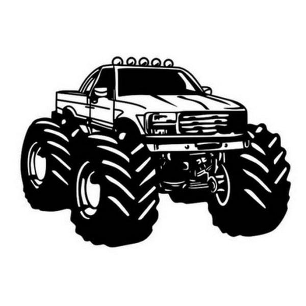 Monstertruck vægklistermærke - MEGA hjul 58x82cm