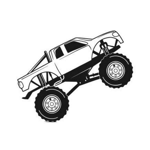 Kæmpe Monstertruck vægklistermærke 81x102cm