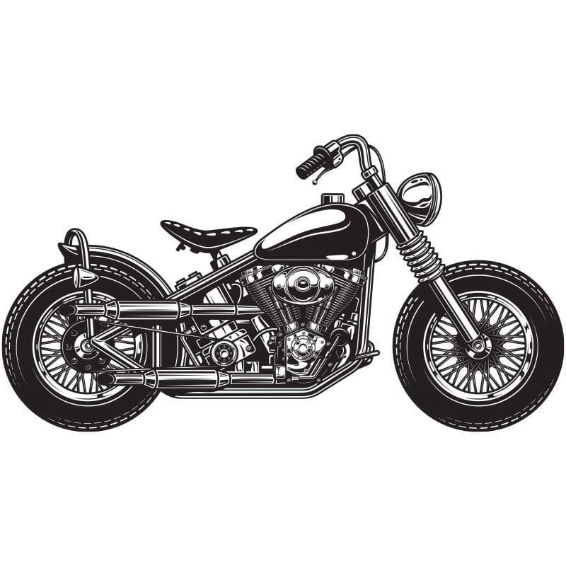 Motorcykel vægklistermærke 33x59cm, sort.