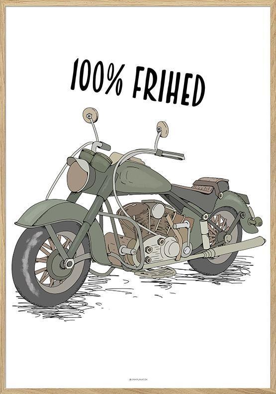 Grøn motorcykelplakat