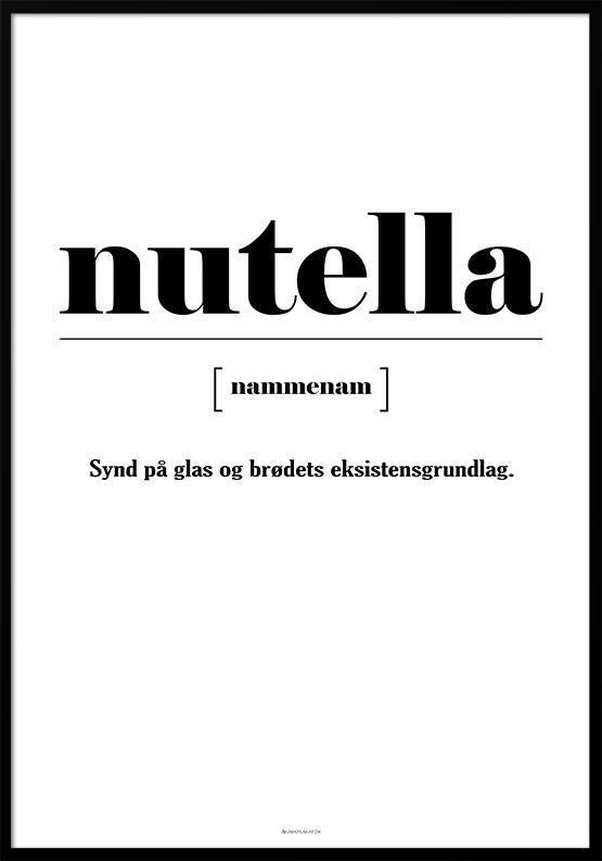 Nutella - Plakat med definitioner