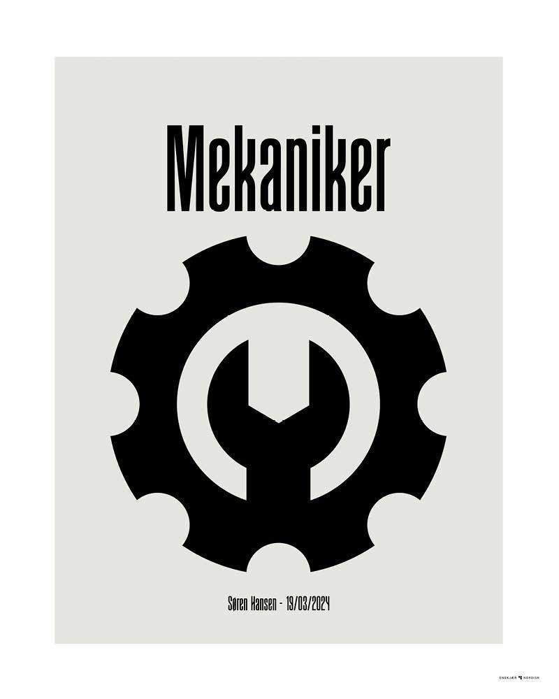 Mekaniker Jobplakat til Væggen