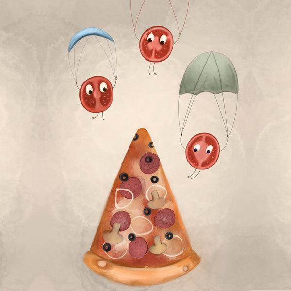 Lille Plakat med Pepperoni Pizza Motiv