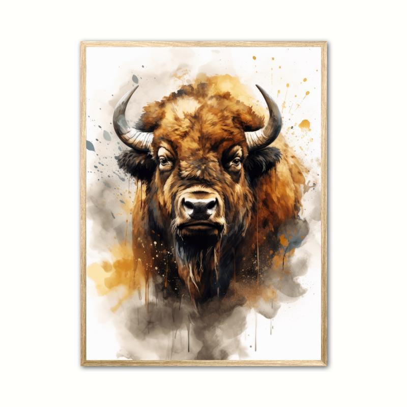 Bisonplakat med Vandfarveeffekt A4 21x29,7 cm