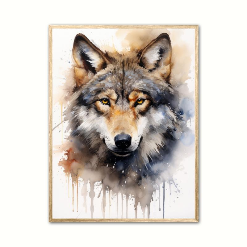 Ulveplakat med Vandfarveeffekt A4 21 x 29,7 cm