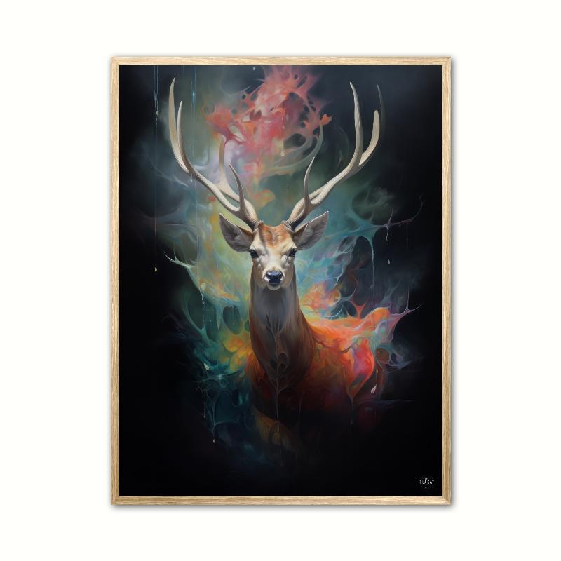 Plakat: Stags Strålende Regnbue Rejse - A4 21x29,7 cm