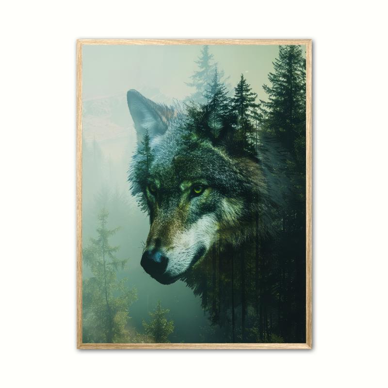 Ulveplakat - Skov 21 x 29,7 cm (A4)