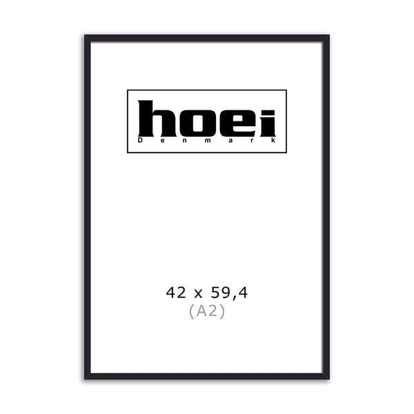 HOEI A2 Plakatramme - Sort Træ med Glas