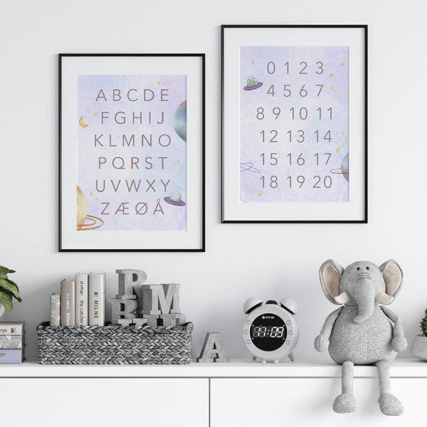 Lille Plakat Sæt - ABC & Tal - 2 Stk.