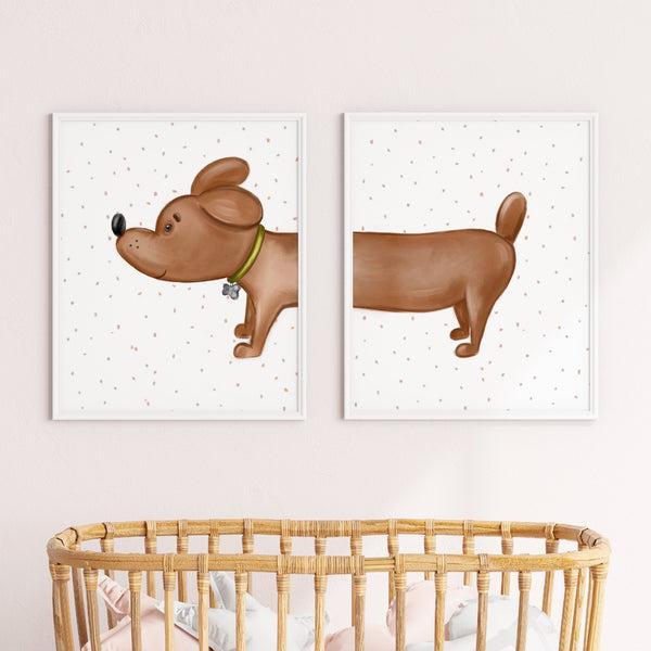 Lille Plakat Sæt - Gravhund - 2 Stykker