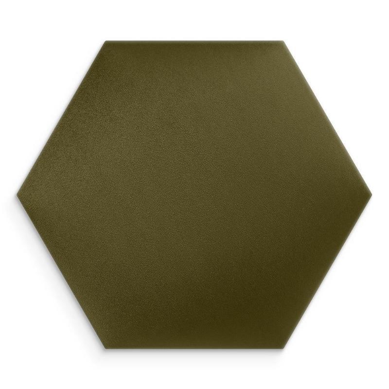 Polstret panel i khaki farve