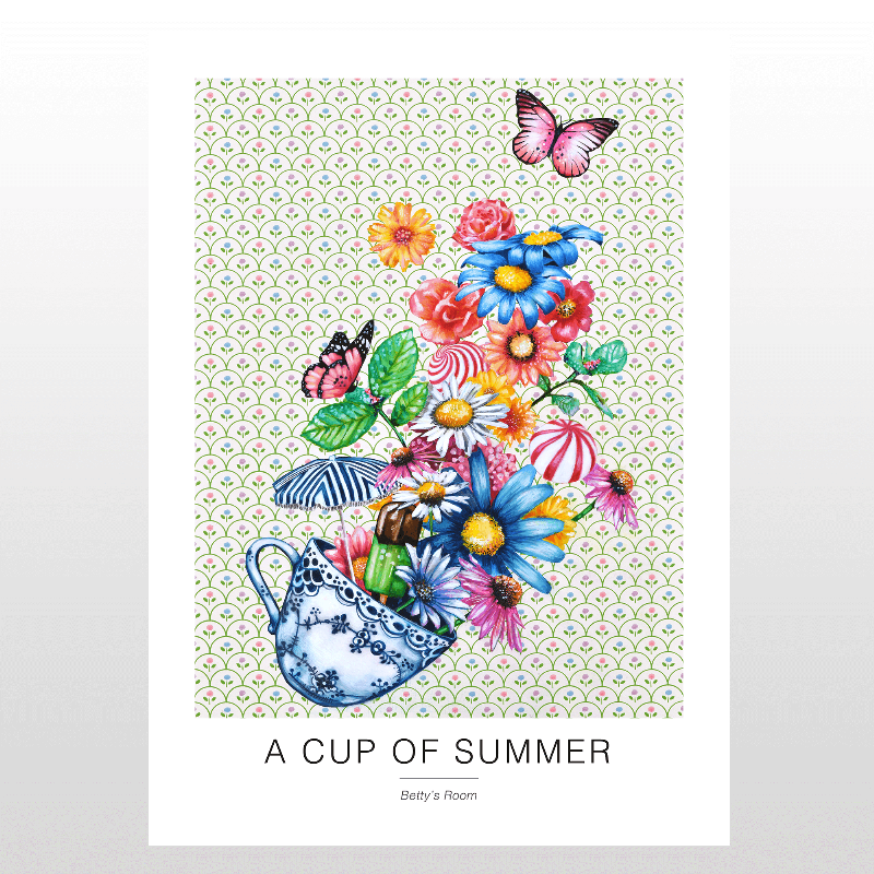 Kunstplakat "En kop sommer" 50 x 70 cm.