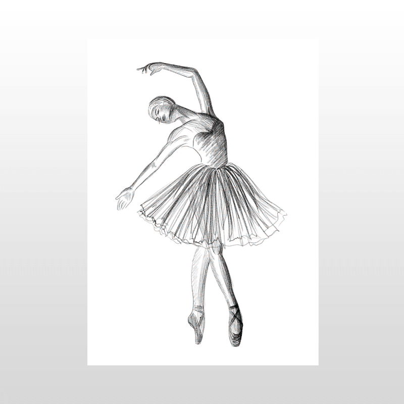 Plakat "Ballet Tegning" A4 Format