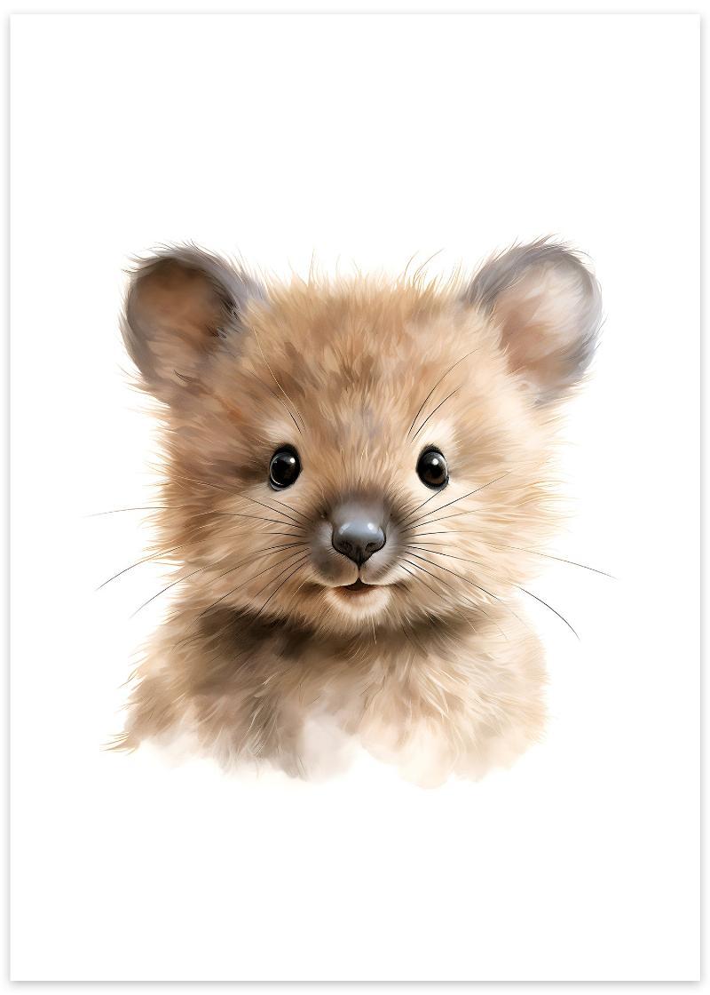 Sød quokka plakat til børneværelset