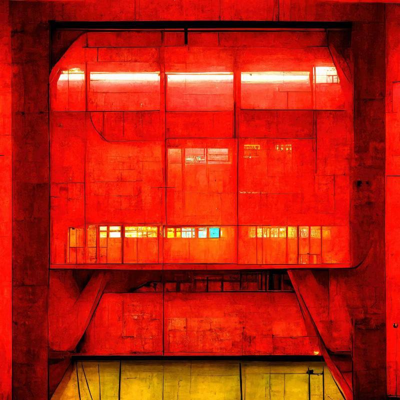 Rød Pompidou V1 fra Yoma.emptylands