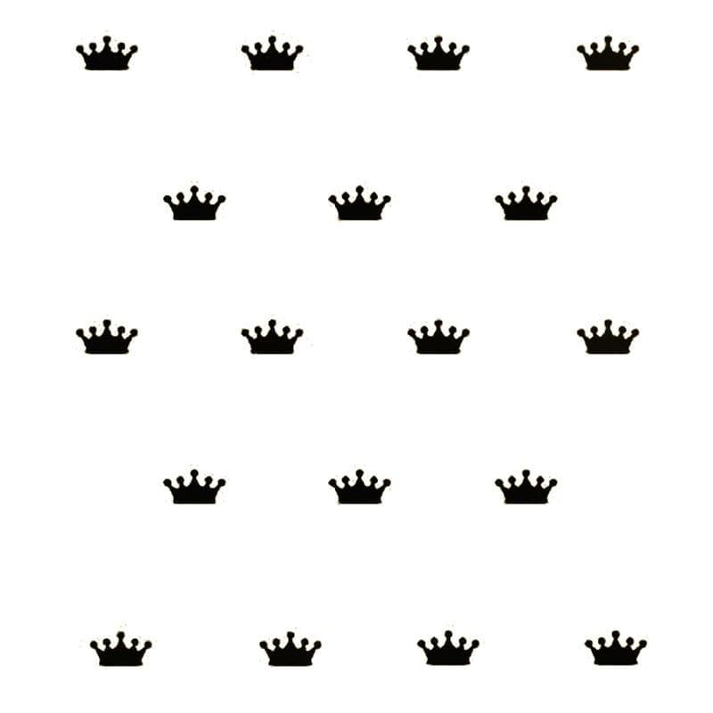 Royal vægklistermærker med kronemotiver - 18 stk. Sort