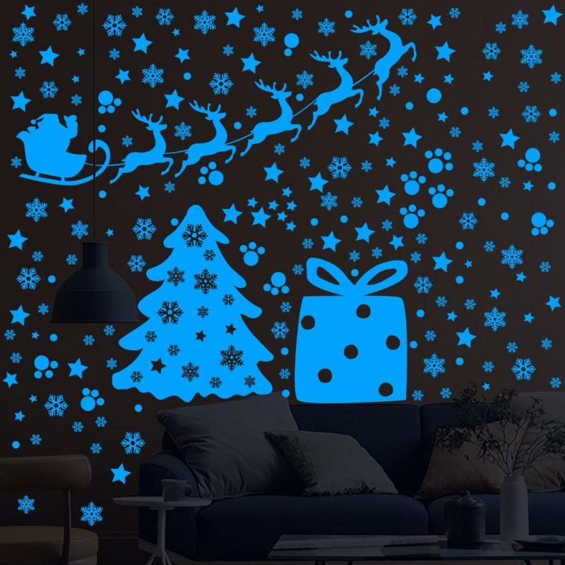Selvlysende jule wallsticker med motiver