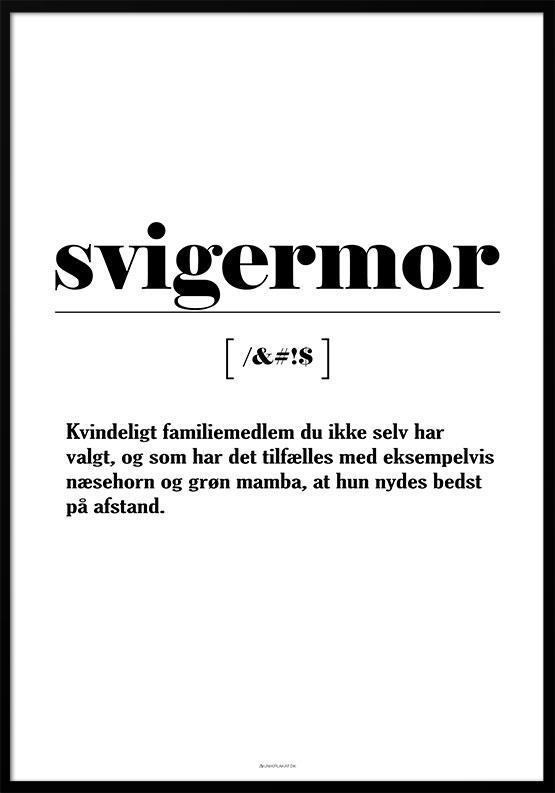 Svigermor - Plakat med definition