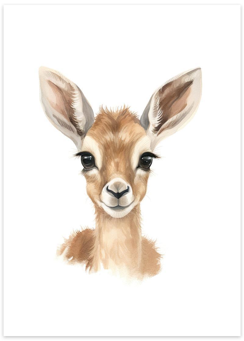 Sød gazelle plakat til børneværelset