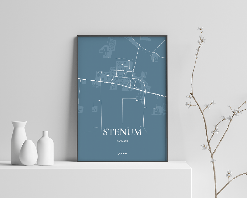 Stenum Plakat - Havblå Kort 35x50 cm (B3)