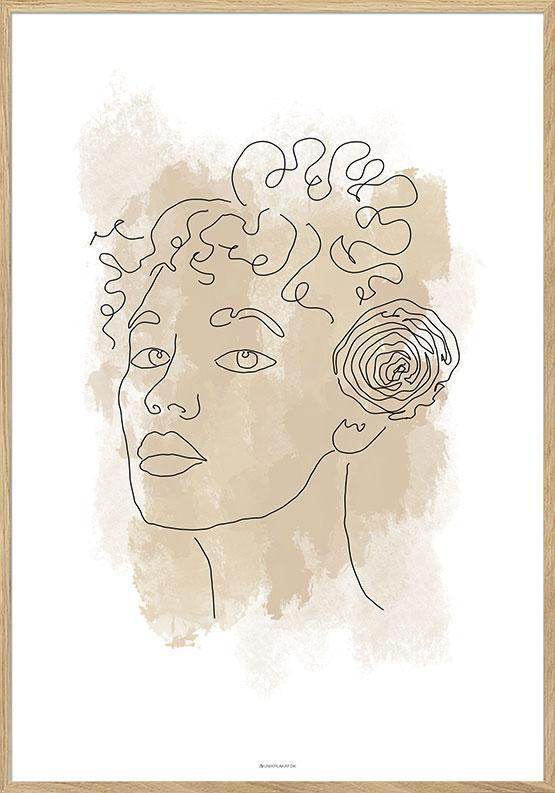 Kunstplakat – Kvinde i beige nr. 3