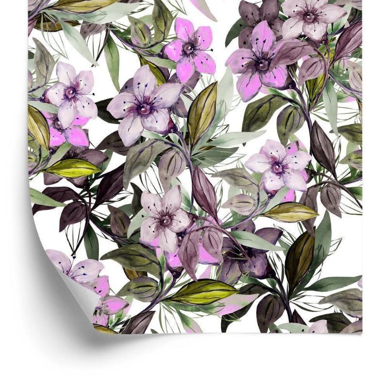 Tapet med akvarel blomsterdesign