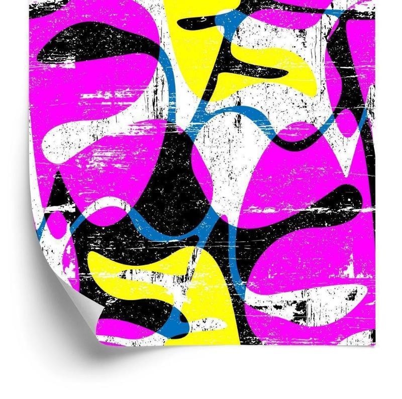 Tapet med farverige graffiti-motiver