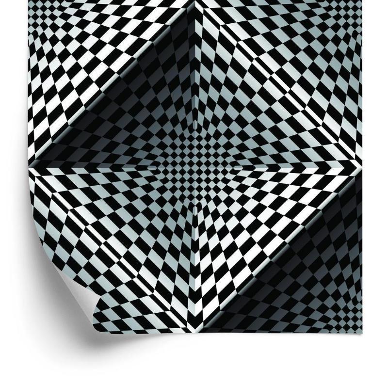 Geometriske 3D-Dybdekvadrater Tapet til Stuen