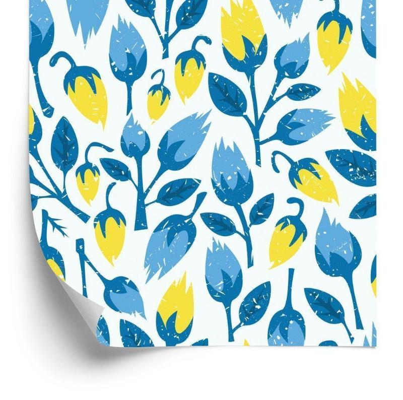Tapet - Retro blomsterdesign i moderne stil