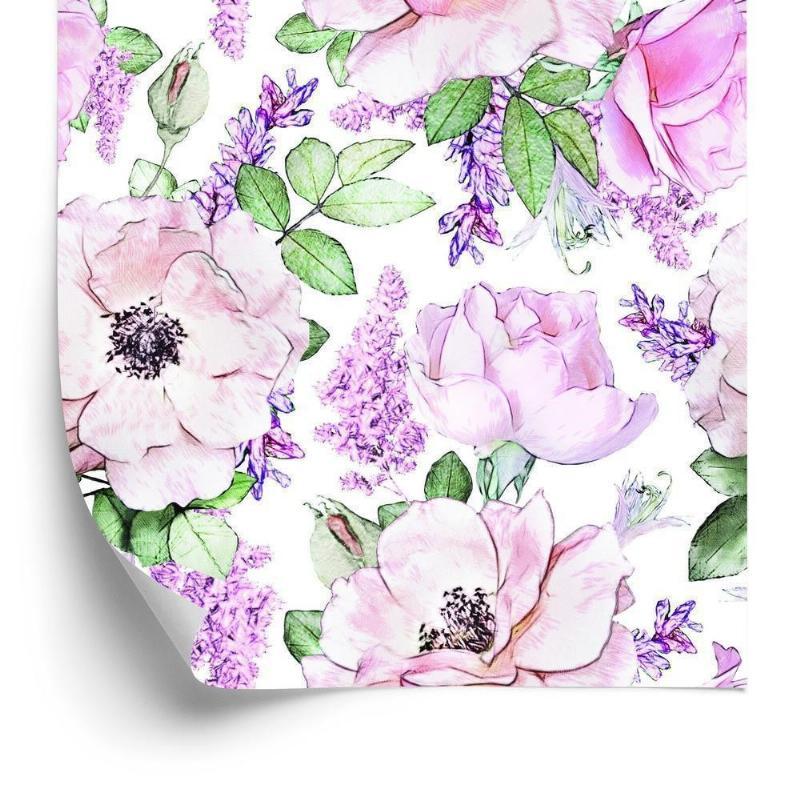 Violet rosetapet med blomsterdesign