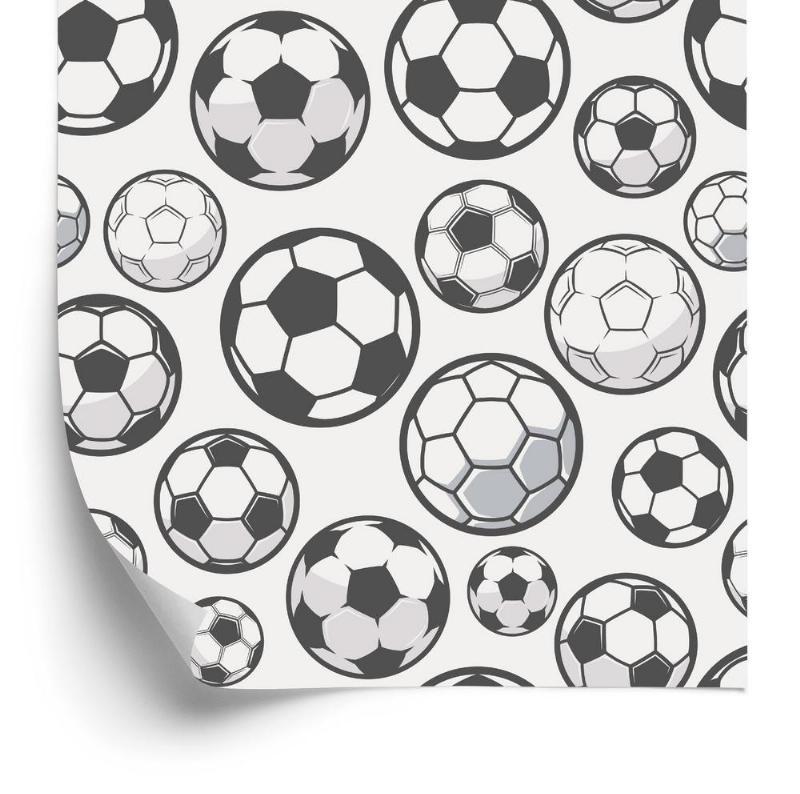 Tapet med skitserede fodbolde
