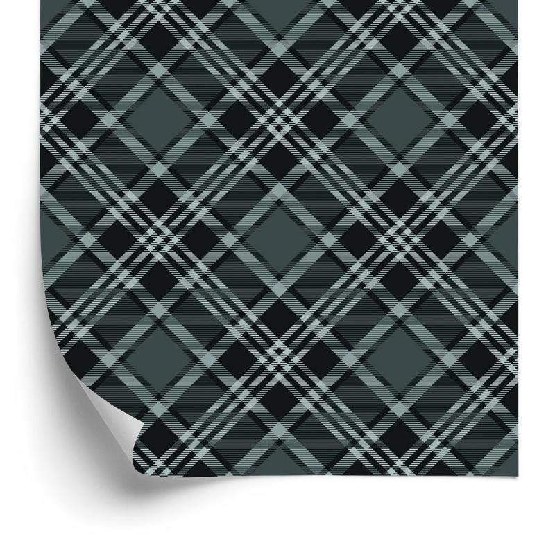 Tapet - Grå Tartan Mønster