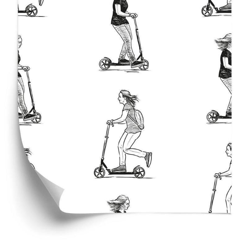 Tapet - Ungdom med scootere