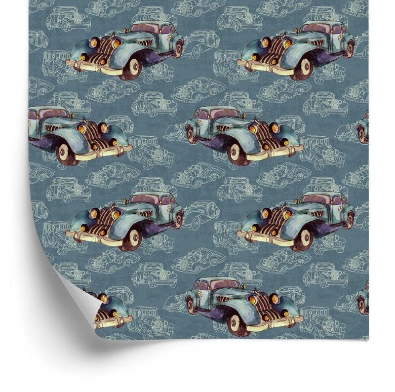 Børnetapet – Vintagemalede veteranbiler