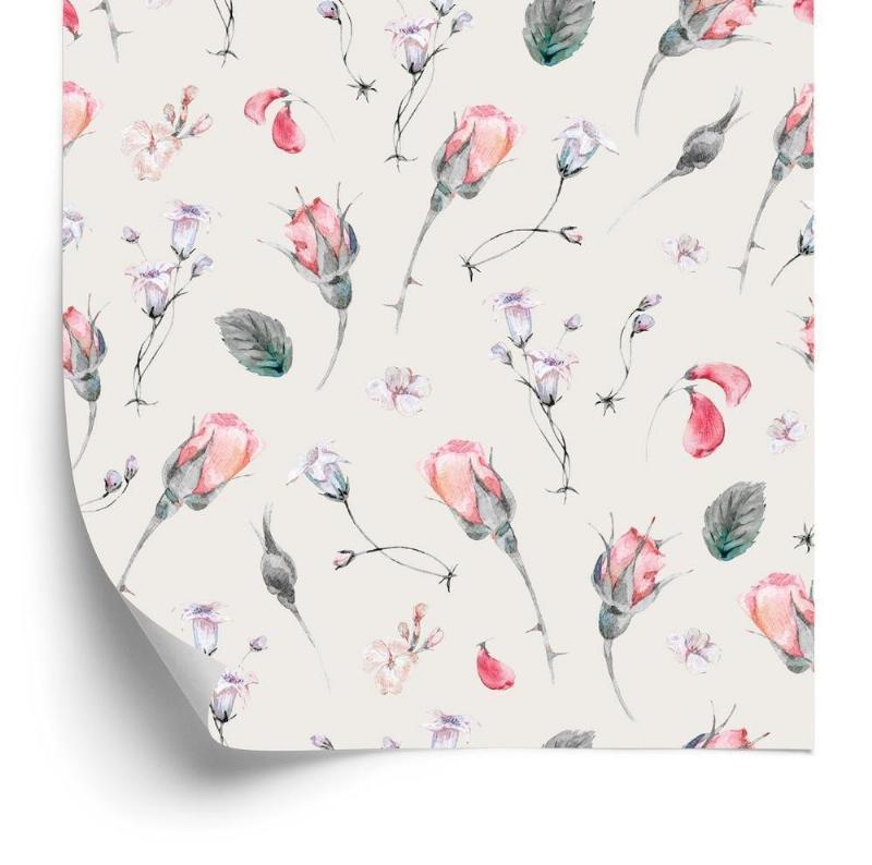 Vintage roser tapet med blomsterdesign
