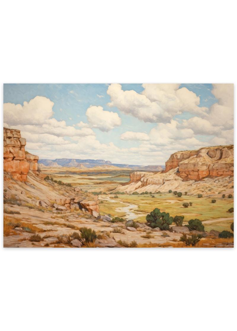 Texas Landskab Plakat - Unik kunst til væggen