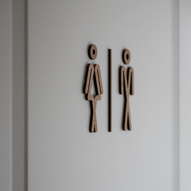 Toiletskilt type 2 Mat sort akryl - BOLIGEN