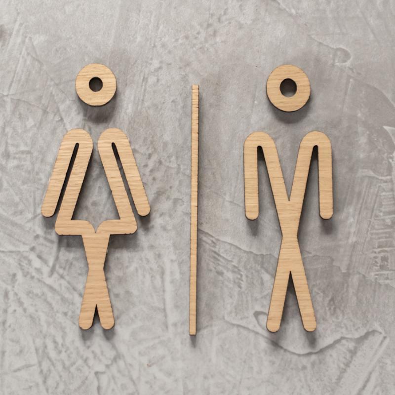 Toiletskilt Type 2 i Eg - Baderumsindretning