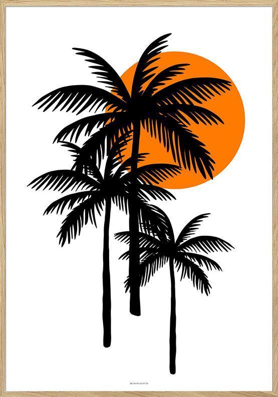 Kunstplakat – Sorte palmer i stilfuld design