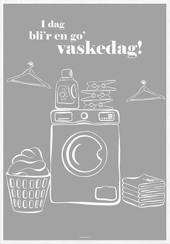 Grå plakat til vask med værktøjer